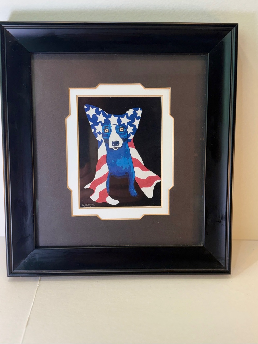 George Rodrigue "Blue Dog" Professionally Framed Reproduction Art (11" x 10")